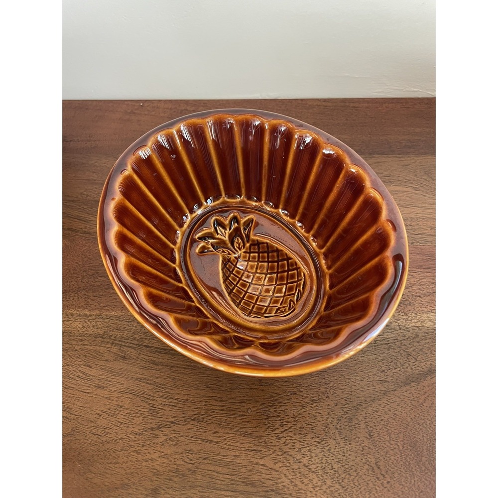 Williams Sonoma Brown Glazed Pineapple Mold Wall Decor